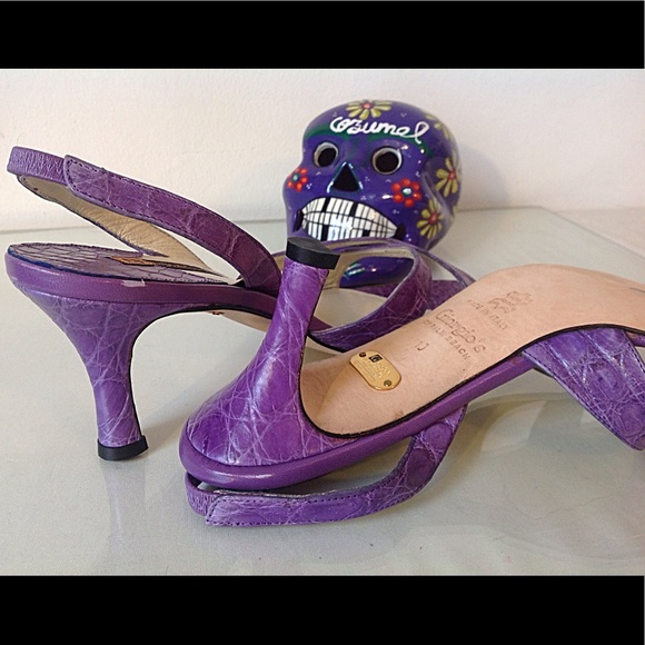 Price Drop! 💜 Alligator Slingback Heels 💜 - Picture 5 of 5